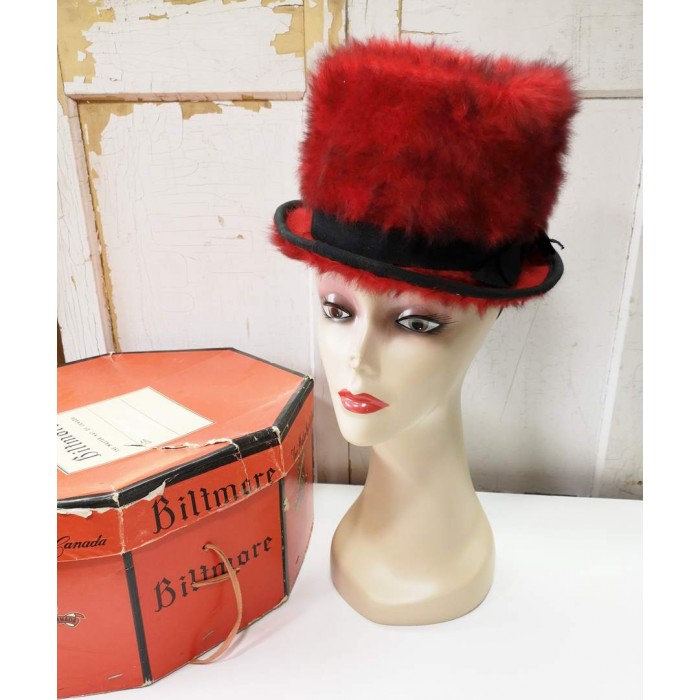 Chapeau peluche rouge Toscano Made in Italy